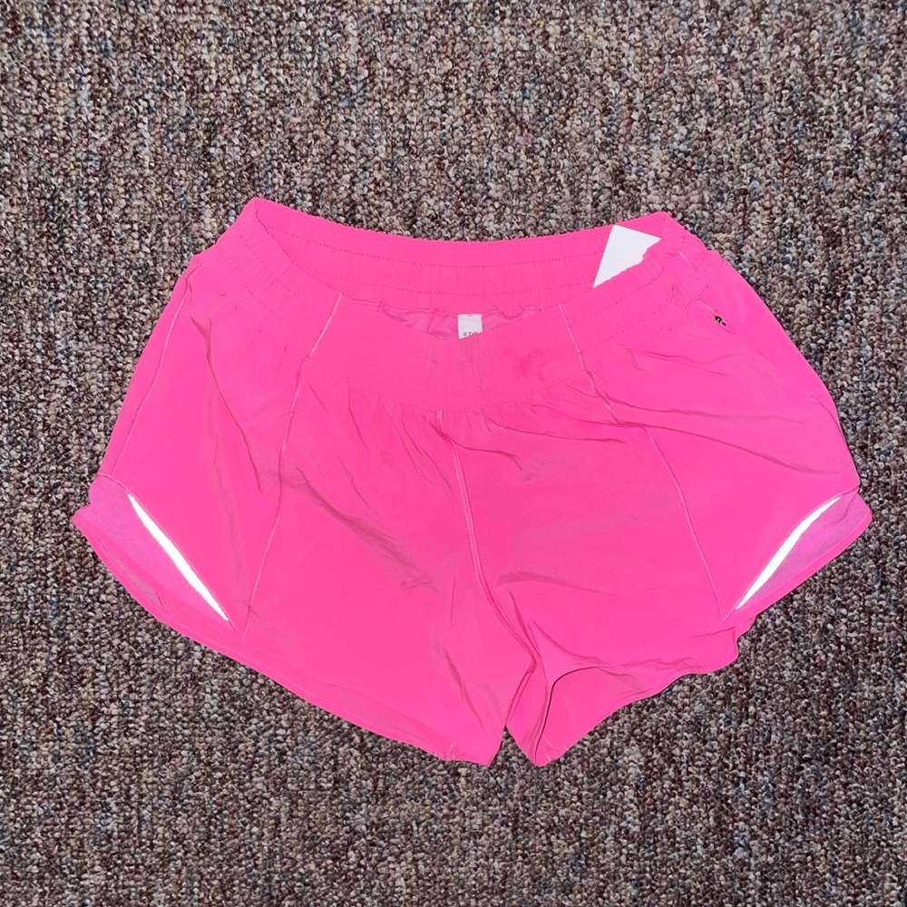 lululemon size 8, long , dark prism pink NWT shorts